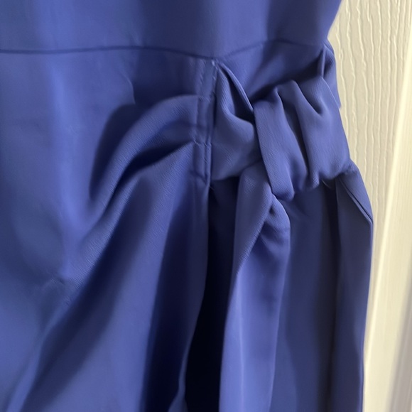 Ann Taylor factory sleeveless dress in periwinkle with faux wrap and tie - Picture 8 of 12